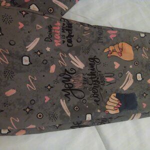 Nail lover grey and pink leggings 2xl